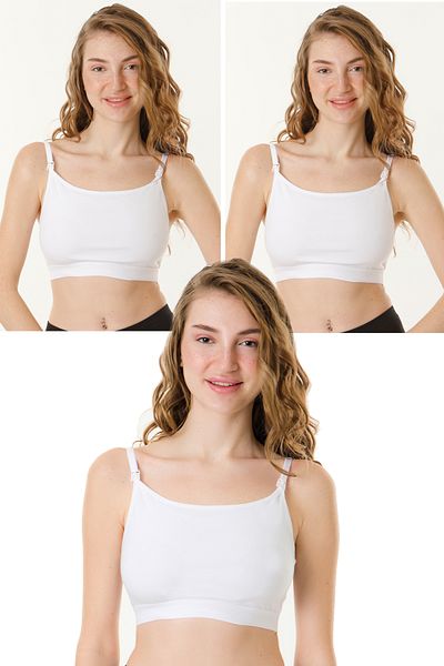 par lingerie pl Λευκό μισό εσώρουχο θηλασμού - Σετ 3 τεμαχίων