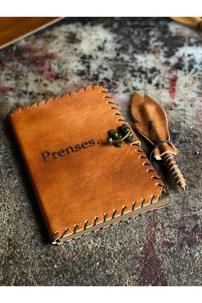 zarif atölye Leather Princess Written Notebook