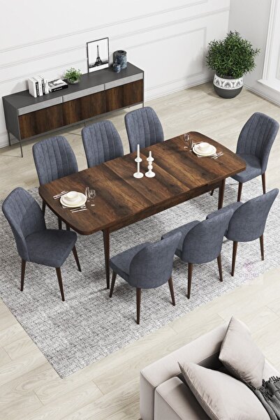 Canisa Concept Rio Serisi 80x132 Açılabilir MDF Mutfak Masası Takımı Barok De...