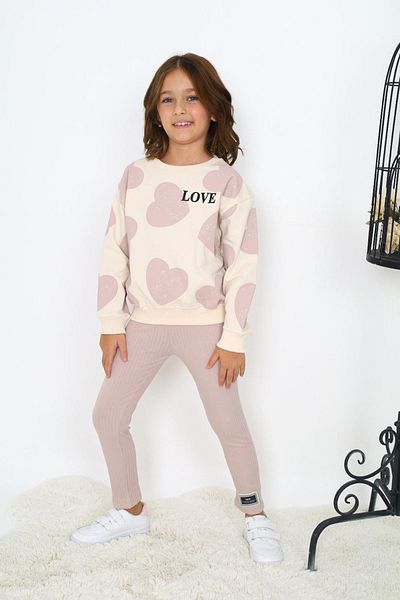 ÖYKÜ KİDS Heart Patterned Two Thread Set for Girl