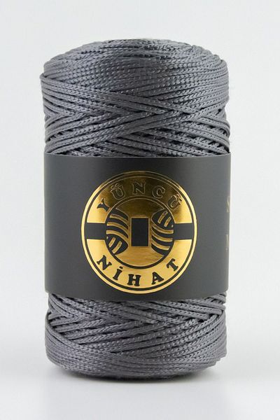Yüncü Nihat 200gr - 200mt - 2,5mm Ανθρακί 752 Πολυεστερικό Σχοινί Μακραμέ Σχοινί Τσάντας Σχοινί Σουπλά Σχοινί Πλεξούδας