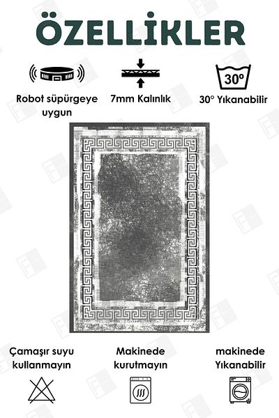 Faiend Αντιολισθητικό χαλάκι μπάνιου και χαλί τουαλέτας 2 τεμαχίων - Πλένεται (19)