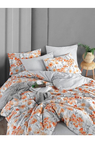 MyStory Home Set cuvertură de pilota dublă elastică cu cearșaf - Naranja