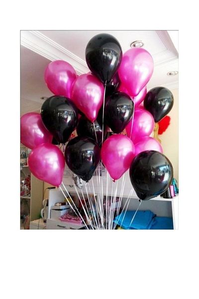 SYC PARTY Fusya Black Metallic Balloon 12 Inc 30 Pieces