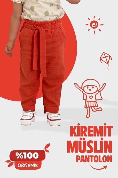 AFSA %100 Organik Pamuk  DOUBLE PAÇA Müslin Bebek / Çocuk Pantolon