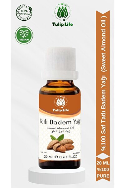 Tuliplife % 100 Saf ve Doğal Tatlı Badem Yağı ( Sweet Almond Oil ) 20 ML