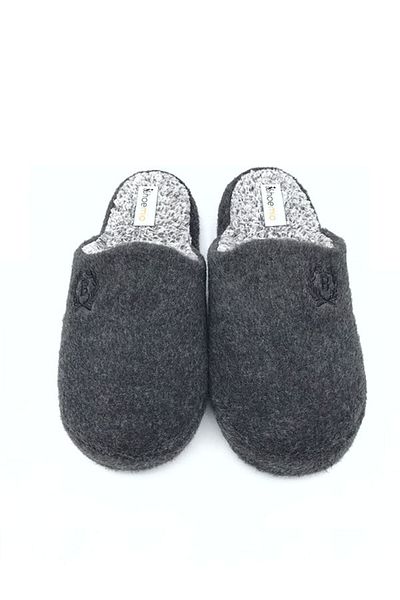 shoemio Ανδρικές παντόφλες σπιτιού Bernard Anthracite Felt