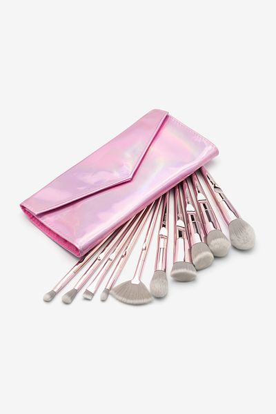 Cocosh She 10-Piece Professional Bag Makeup Brush Set, Silk Synthetic, No Shedding, Washable