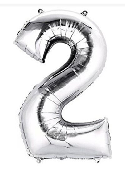 SYC PARTY بالون رقم فويل لعمر سنتين 16 إنك 36 سم لون فضي
