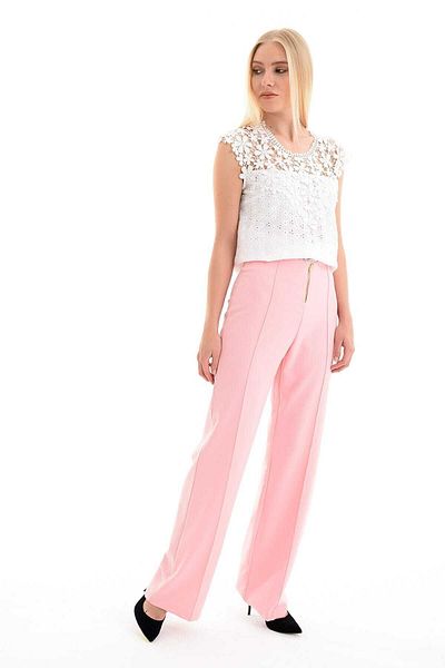 Sense Women's Powder Front Zippered and Crotch Stitched Trousers Pnt31425