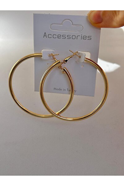 MRK Halka Model Gold Büyük Boy Küpe