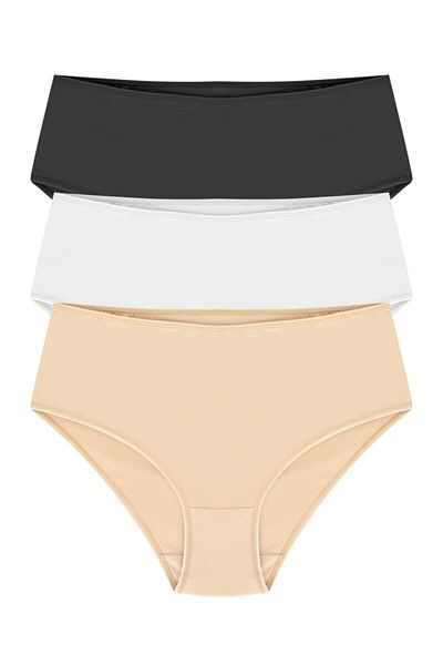 Momslab Chiloți Bato din bumbac colorat cu talie înaltă - Set de 3