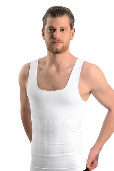 Momslab White U Collar Thick Strap Men's Undershirt 740