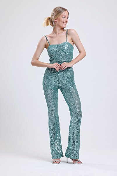 Sense Зелений бюстгіпс з паєтками та блискітками - застібка-блискавка ззаду Bst33154