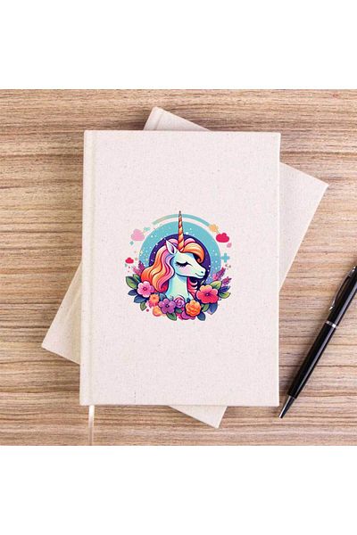 Z zepplin Charming Unicorn Unlined Canvas Notebook