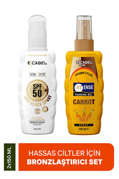 Escabel Hassas Ciltler Için 50 Spf Ve Ultra Bronzluk Güneş Kremi Ve Bronzlaşt...