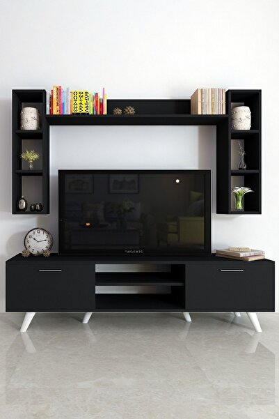 Moonlife İstanbul Dolaplı Tv Ünitesi 1 Siyah