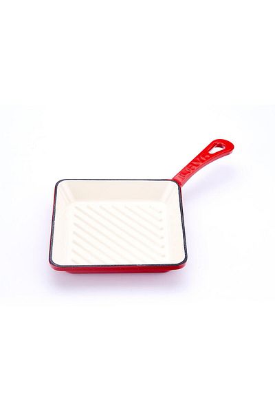 Lava Cast Mini Square Grill Pan Cast Iron Solid Handle Edition Series Size 16x16cm