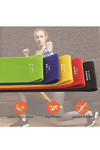 ÇAKABEY Pilates Band - Set of 5 Exercise Resistance Elastics