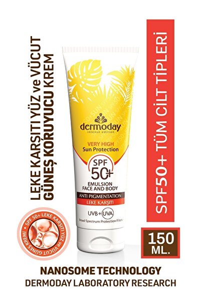 Dermoday Leke Karşıtı Spf 50+ Güneş Koruyucu Yüz Ve Vücut Kremi