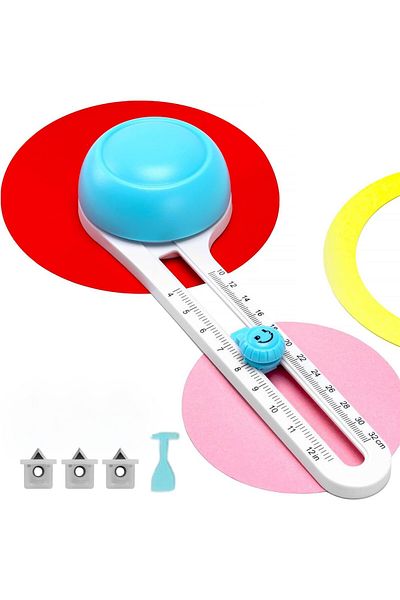 roco paper Adjustable Round Cutter, Circular Rotary Cutter for Paper Craft, Min 10-Max 32 cm
