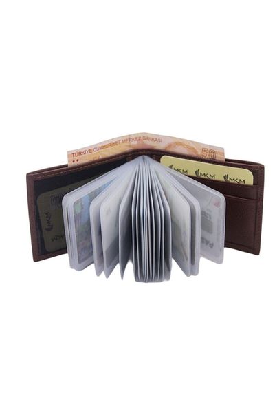 MKM MAN Mkm Genuine Leather Rubber Locked Transparent Card Holder & Wallet