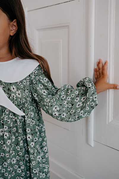 ilo and friends Michelle Mint Beyaz Yakalı Elbise