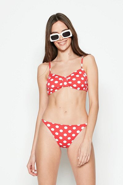 C&City Trägerloses Bikini-Set 3231 Rot/Weiß