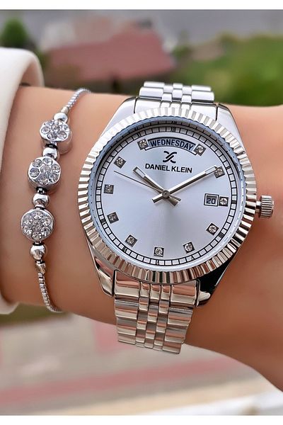 Daniel Klein Silver Color Waterproof Women's Wristwatch