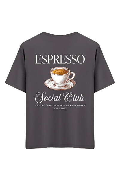 Mounte Bianca Unisex espresso - Oversize kroj T-shirt