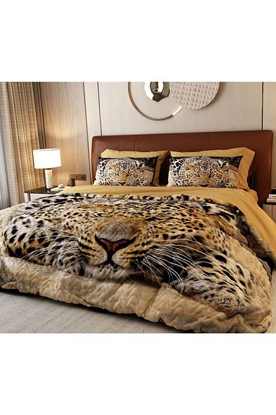 ALACA HOME COLLECTİON 6 Piece Brown Leopard Four Seasons Pique Set