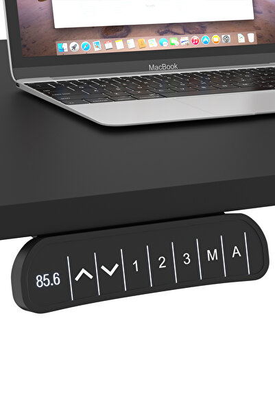 Bürotime Yükseklik ayarlı çalışma masası, siyah, siyah, 70x120cm