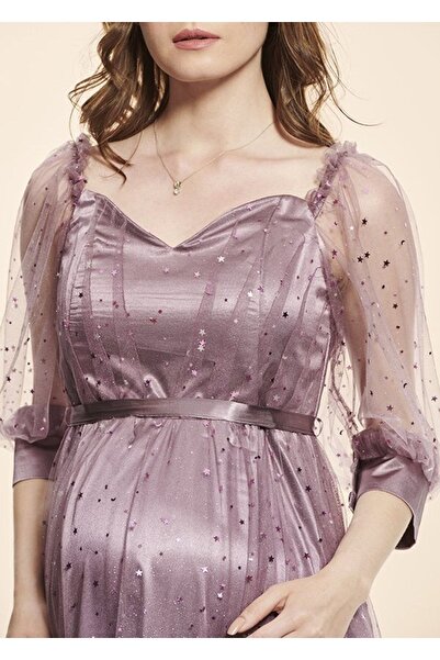 Genel Markalar Tül Uzun Hamile Abiye Elbise