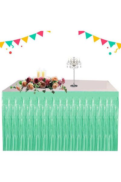 kidspartim 270x75 cm Ματ Πράσινη Φούντα Τραπεζιού