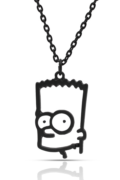 kolbi The Simpsons Bart Simpson Necklace - Black Color Classic with Enamel Chain