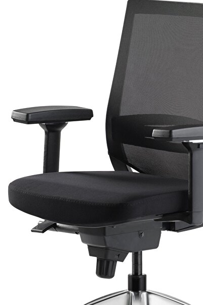 Bürotime Cozy Başlıklı Çalışma Koltuğu - Sabit T Kol - Plastik Ayak - Siyah