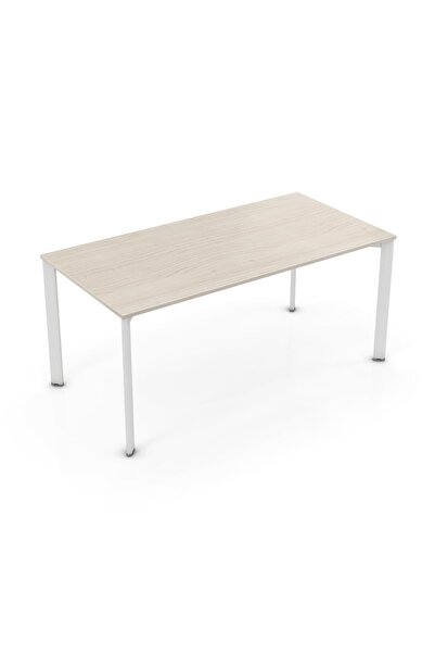 Bürotime Puzzle Çalışma Masası, Akasya & Beyaz Ayak, 80x160cm
