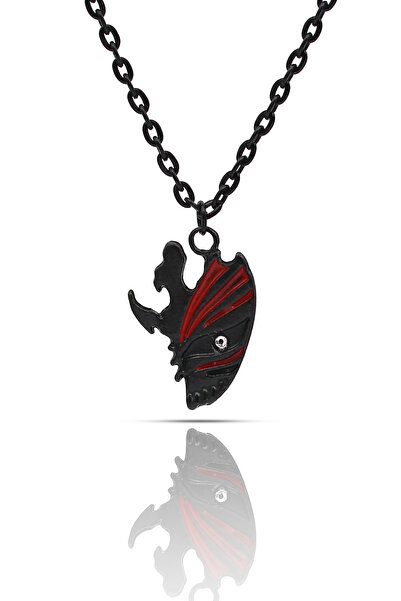 kolbi قلادة أنمي بنمط قناع مجوف من Bleach Ichigo - مع المينا السوداء وسلسلة