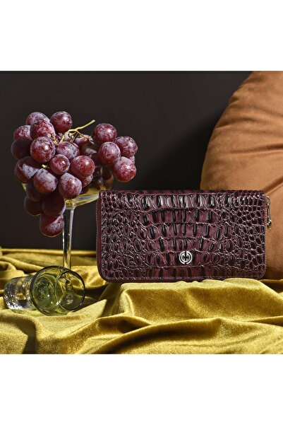 Cachee Concept Fermuarlı Cüzdan Glory Bordo