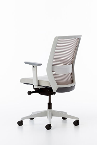Bürotime Bold Çalışma Koltuğu, Plastik Ayak, Gri & Bej