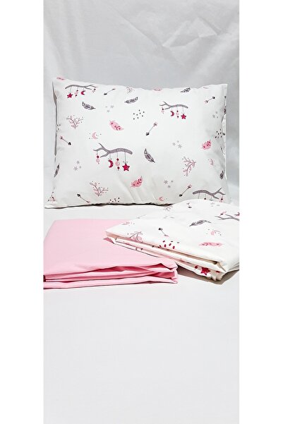 Park Beşik Pembe Orman Nevresim Takımı 80x120cm %100 Pamuklu Pembe 80 X 120 Çizgi