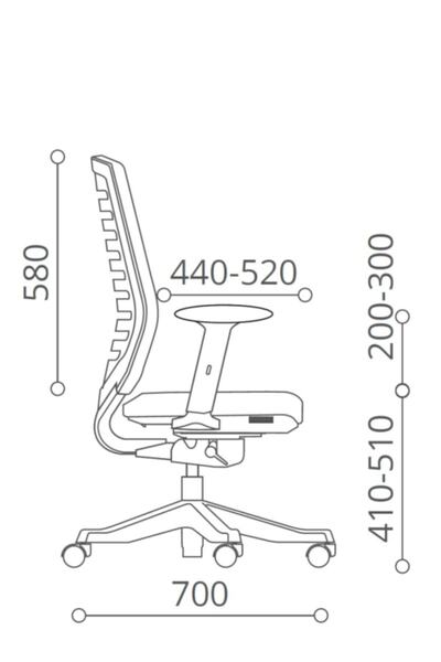 Bürotime Rare Beyaz / 3d Kol - Beyaz Alüminyum Ayak - Kumaş Font
