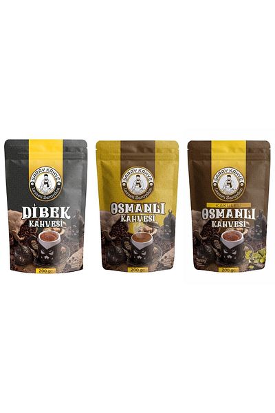 SARAY KAHVE 3 Pack Ottoman, Dibek, and Cardamom Ottoman) Coffee 200 Gr