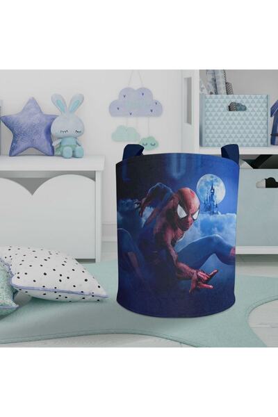 BAMBAŞKA MODA Spiderman Desenli Oyuncak Sepeti Ve Çamaşır Sepeti Bmosk-001