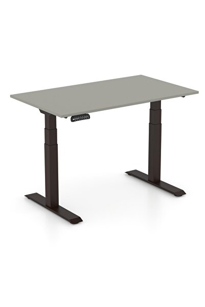 Bürotime Nora Yükseklik ayarlı çalışma masası, kum, siyah, 70x120cm