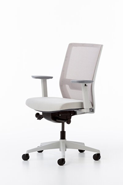 Bürotime Bold Çalışma Koltuğu, Plastik Ayak, Gri & Bej