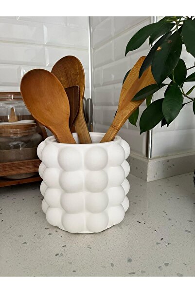 ThreeT Βαθμιδωτός κουτάλια Basta Fiorire Beton (Bubble Επιτραπέζιος Καθέτος Διοργανωτής Κουταλιών Λευκός)