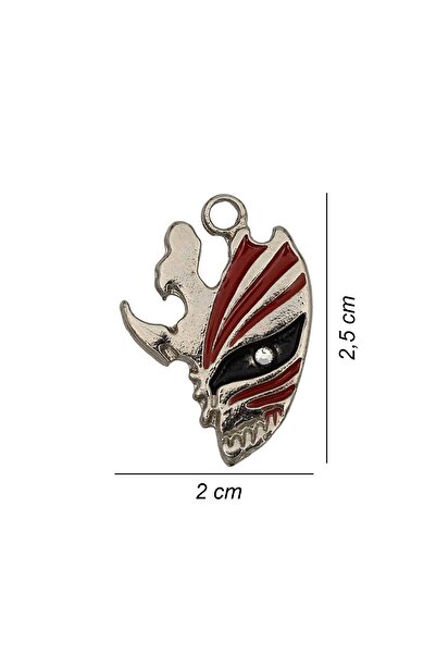 kolbi Bleach Ichigo Hollow Maske Anime Kolye - Mineli Gümüş Renk Klasik Zincirli