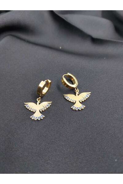 Demeter Anka Kuşu Altın Renk Paslanmaz Çelik Küpe