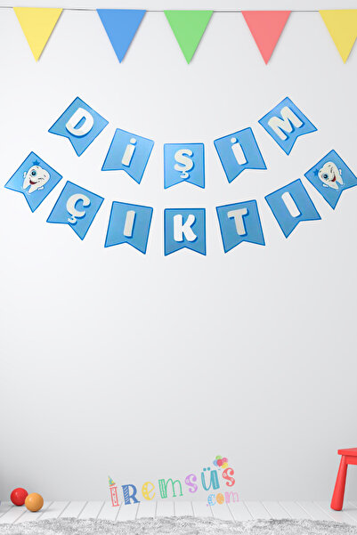 mypartyready Erkek Bebek Dişim Çıktı Banner Yazı Mavi Renk 190 Cm Dişim Çıktı...